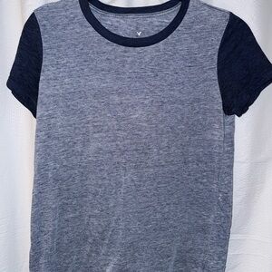 AE Heathered Tee with Navy Trim